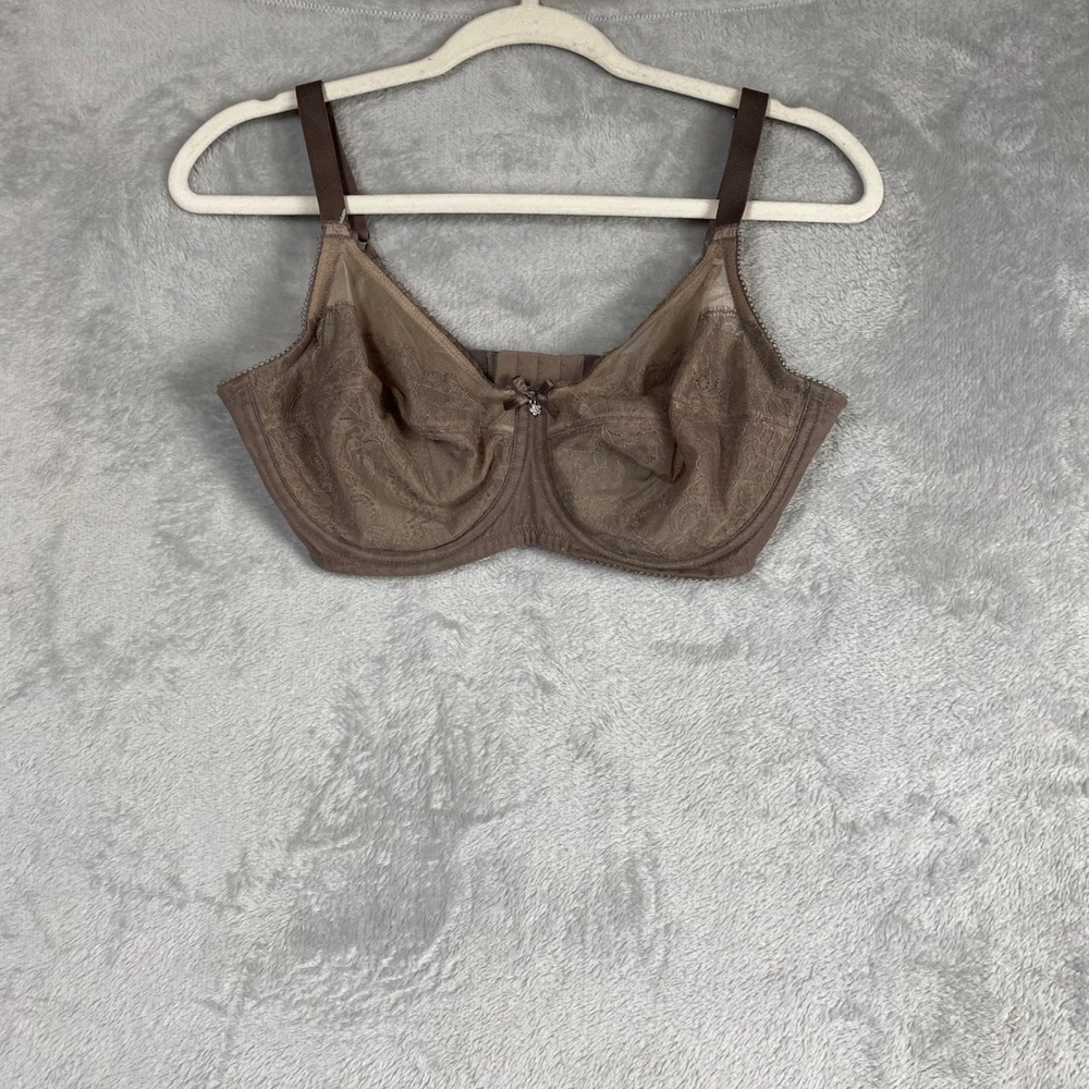 Wacoal‎ Retro Chic Full Figure Underwire Lace Bra Brown 34DD